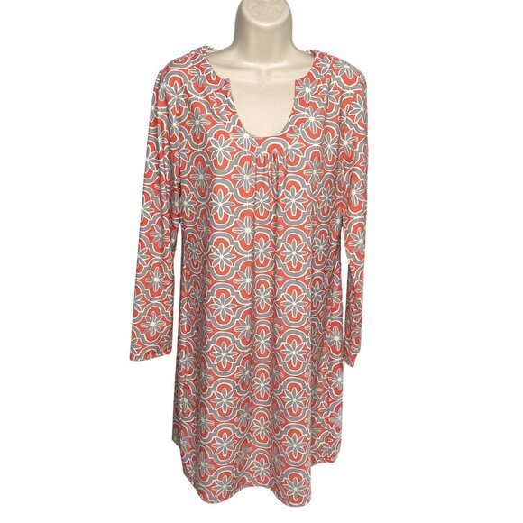 Aryeh Dresses & Skirts - Aryeh Womens Floral Dress Long Sleeve Size Medium Scoop Neck Gray Pink C
